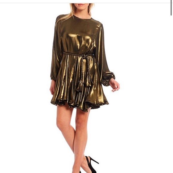 Gianni Binni Christmas dress gold size M - Picture 2 of 6